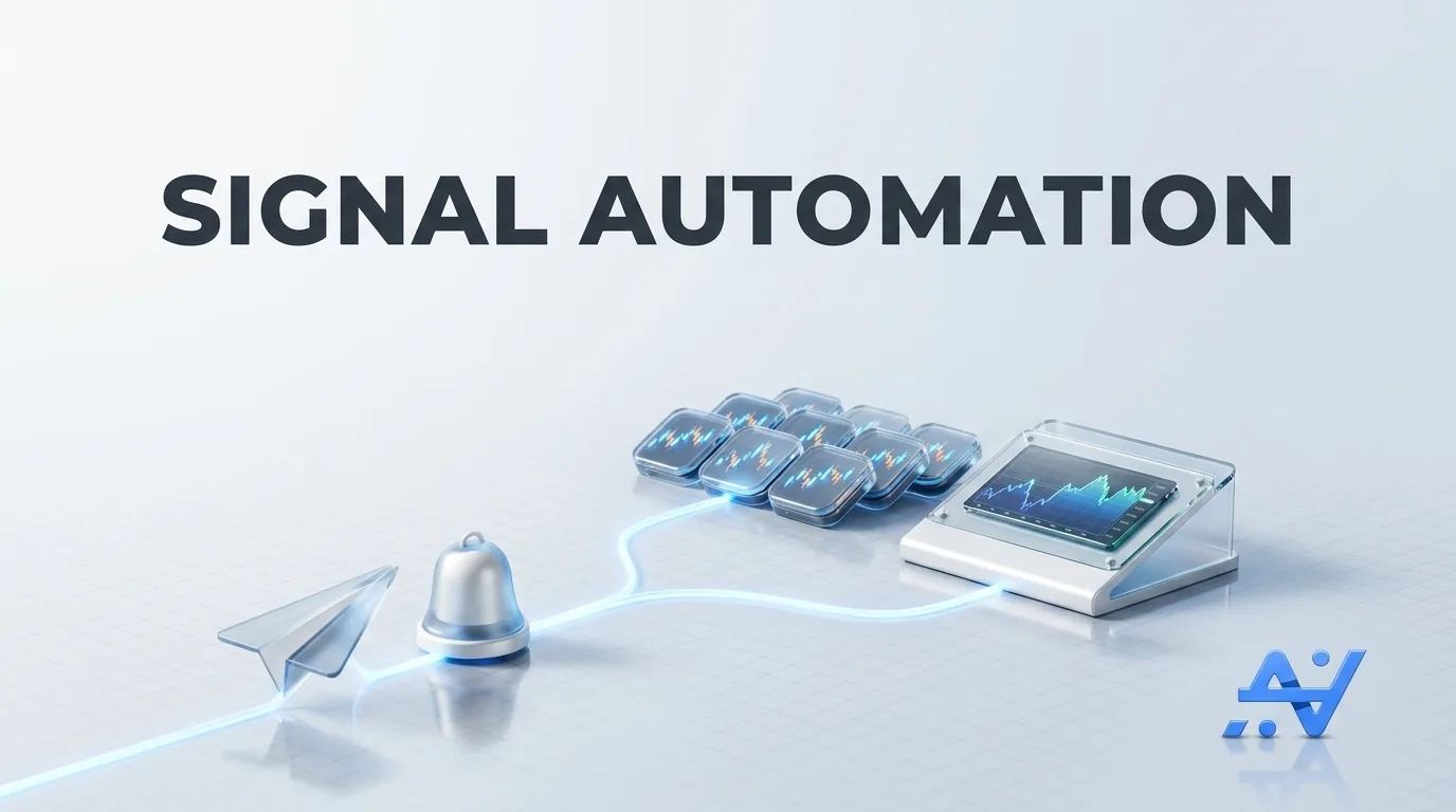 Segnali TradingView e Telegram instradati tramite AlgoVesta verso Coinbase