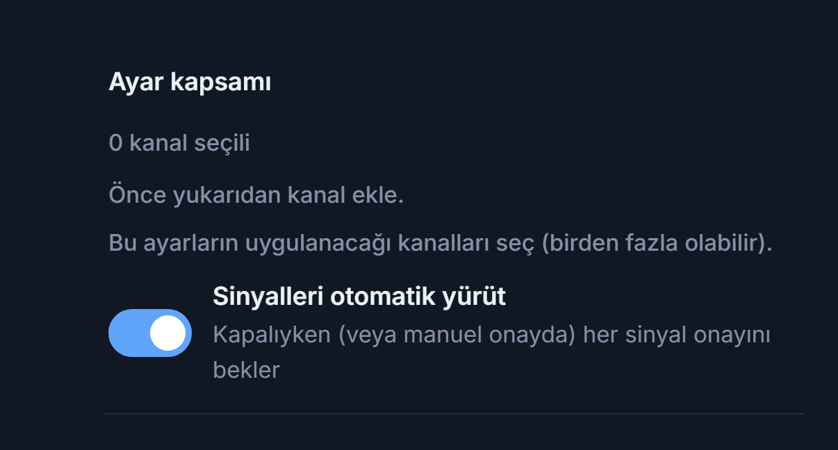 Forex Kurulumu üstü: Ayar kapsamı ve açık Sinyalleri otomatik yürüt anahtarı